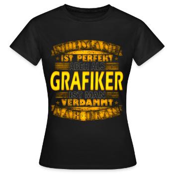 Designerin Grafiker Grafik Designer Künstler - Frauen T-Shirt - Schwarz - Vorne - AI Model Female 172 dark (172cm)