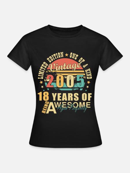 18 ans - anniversaire 2005 - T-shirt Femme - noir