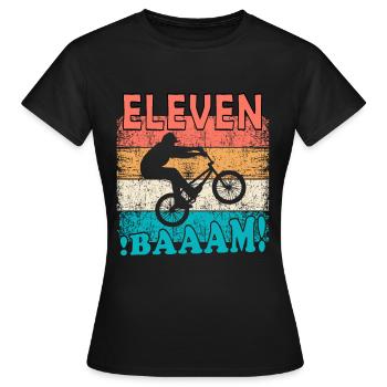 11th birthday BMX biker - Women's T-Shirt - black - Front - AI Model Female 172 dark (172cm)