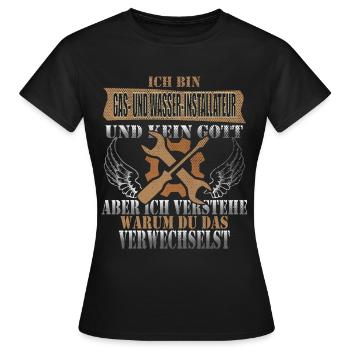 Gas- und Wasserinstallateur - Frauen T-Shirt - Schwarz - Vorne - AI Model Female 172 dark (172cm)