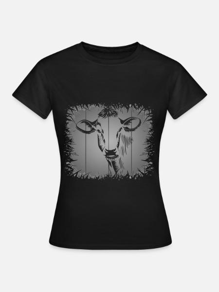 Kuh lustiges Kühe Motiv Kuhliebhaber Geschenk - Dame-T-shirt - sort