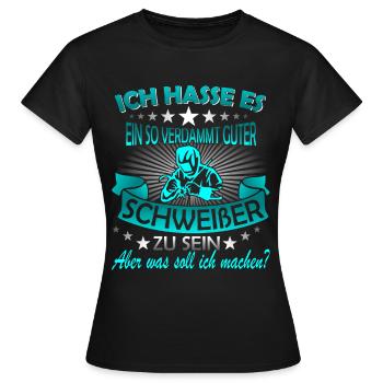 Schweißer Metallbauer Schweisser Schweißen - Frauen T-Shirt - Schwarz - Vorne - AI Model Female 172 dark (172cm)