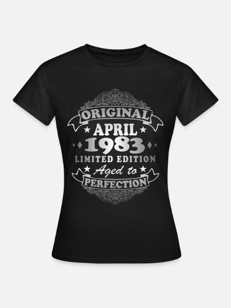 Cadeau d’anniversaire Avril 1983 Vintage Rétro - T-shirt Femme - noir
