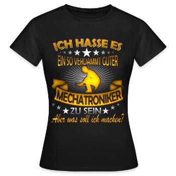 Mechatroniker / Mechatronikerin / Mechatronik - Frauen T-Shirt - Schwarz - Vorne - AI Model Female 172 dark (172cm)