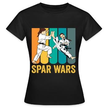 Spar Kampftraining - Sparring Martial Arts girl - Frauen T-Shirt - Schwarz - Vorne - AI Model Female 172 dark (172cm)