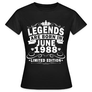 Juni 1988 Jahrestag Juni 1988 Juni - Frauen T-Shirt - Schwarz - Vorne - AI Model Female 172 dark (172cm)