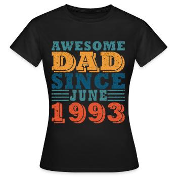 Juni 1993 Juni Geburtstagsgeschenk Juni 1993 - Frauen T-Shirt - Schwarz - Vorne - AI Model Female 172 dark (172cm)