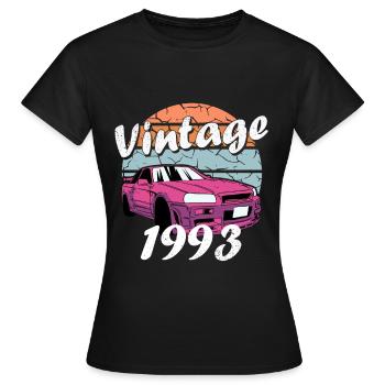 1993 - Jahrgang 1993 - Frauen T-Shirt - Schwarz - Vorne - AI Model Female 172 dark (172cm)
