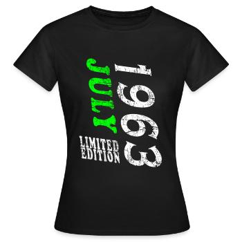 July 1963 Anniversary July 1963 July - Women's T-Shirt - black - Front - AI Model Female 172 dark (172cm)