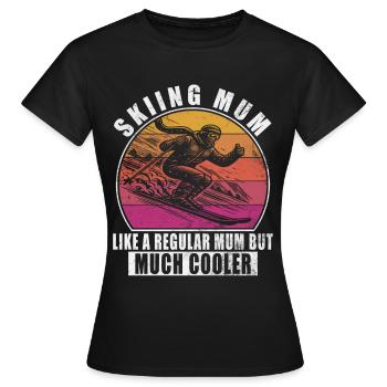 Maman Skieuse Maman - T-shirt Femme - noir - Devant - AI Model Female 172 dark (172cm)
