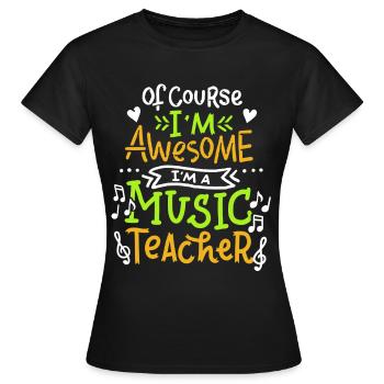 Ecole de Musique Enseignant - T-shirt Femme - noir - Devant - AI Model Female 172 dark (172cm)