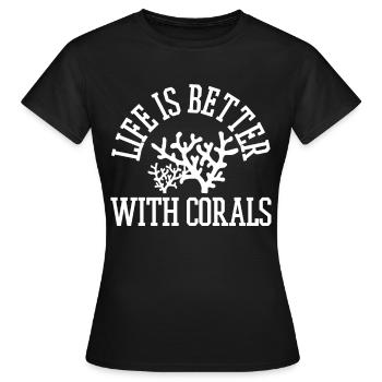 corals - Women's T-Shirt - black - Front - AI Model Female 172 dark (172cm)