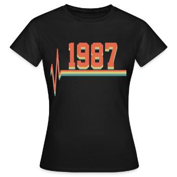 1987 - Women's T-Shirt - black - Front - AI Model Female 172 dark (172cm)
