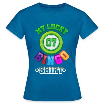 bingo - Women's T-Shirt - antique blue sapphire heather - Front - AI Model Female 172 dark (172cm)