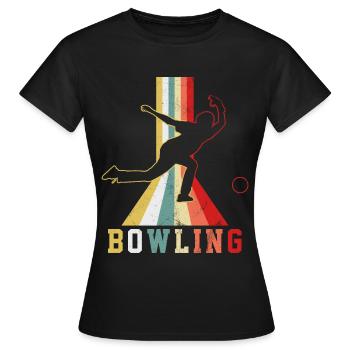 Bowling - Frauen T-Shirt - Schwarz - Vorne - AI Model Female 172 dark (172cm)