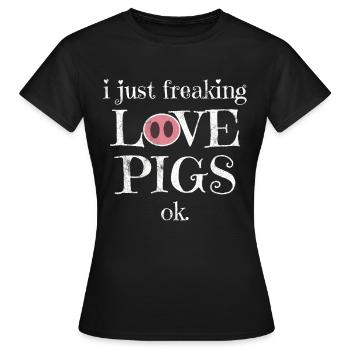 porcs - T-shirt Femme - noir - Devant - AI Model Female 172 dark (172cm)