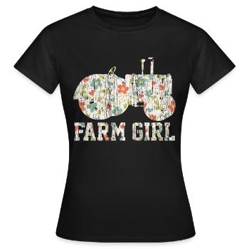 Farm Girl Farming - Women's T-Shirt - black - Front - AI Model Female 172 dark (172cm)