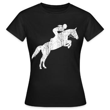 show jumping - Women's T-Shirt - black - Front - AI Model Female 172 dark (172cm)