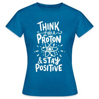 science - Women's T-Shirt - antique blue sapphire heather - Front - AI Model Female 172 dark (172cm)