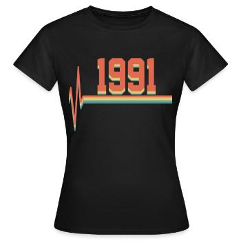 1991 1991 1991 - Frauen T-Shirt - Schwarz - Vorne - AI Model Female 172 dark (172cm)