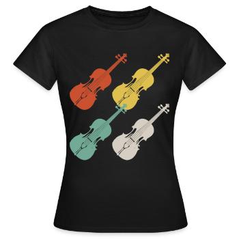 Violin fiddle violin - Women's T-Shirt - black - Front - AI Model Female 172 dark (172cm)