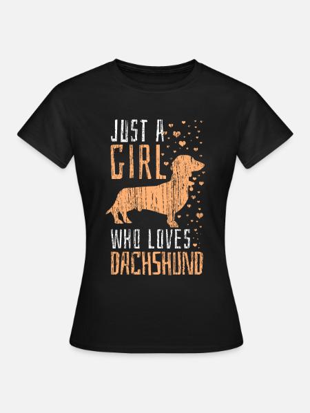 Dackel Hund - Frauen T-Shirt - Schwarz