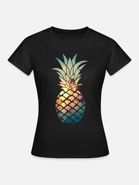 Hawaiianische Ananas - Frauen T-Shirt - Schwarz