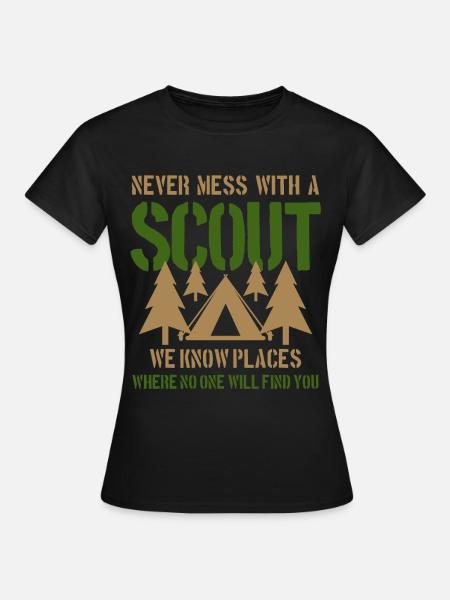 camping Scout - Dame-T-shirt - sort