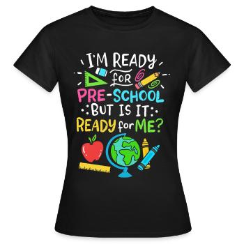 nursery school - Women's T-Shirt - black - Front - AI Model Female 172 dark (172cm)