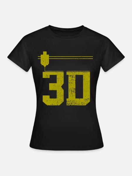 3D-Druck 3D-Druck 3D-Druck - Frauen T-Shirt - Schwarz