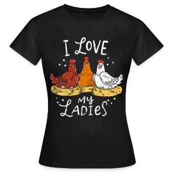 Chicken Hens - Frauen T-Shirt - Schwarz - Vorne - AI Model Female 172 dark (172cm)