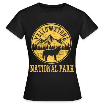 Parc national de Yellowstone - T-shirt Femme - noir - Devant - AI Model Female 172 dark (172cm)