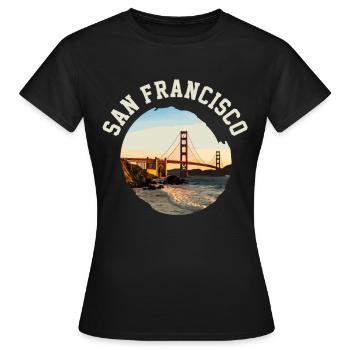 San Francisco - Frauen T-Shirt - Schwarz - Vorne - AI Model Female 172 dark (172cm)