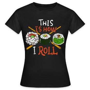 Sushi Sushi Sushi - T-shirt Femme - noir - Devant - AI Model Female 172 dark (172cm)