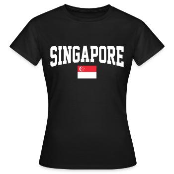 Singapur - Frauen T-Shirt - Schwarz - Vorne - AI Model Female 172 dark (172cm)