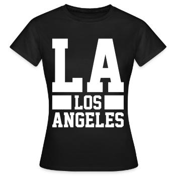LA Los Angeles - T-shirt Femme - noir - Devant - AI Model Female 172 dark (172cm)
