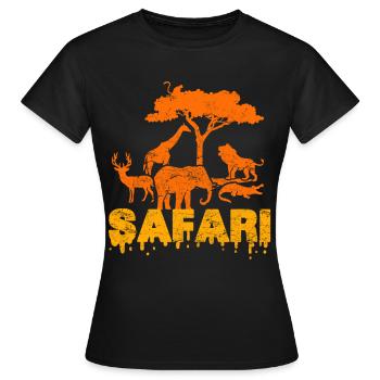 Safari-Tour - Frauen T-Shirt - Schwarz - Vorne - AI Model Female 172 dark (172cm)
