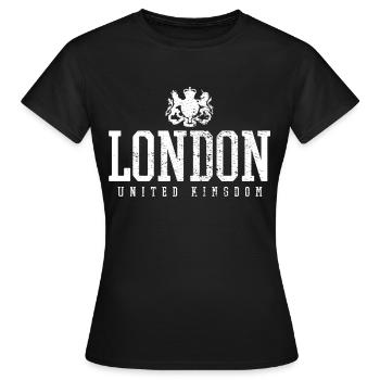London UK - Frauen T-Shirt - Schwarz - Vorne - AI Model Female 172 dark (172cm)