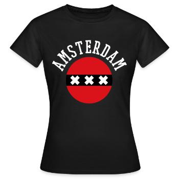 Amsterdam - Frauen T-Shirt - Schwarz - Vorne - AI Model Female 172 dark (172cm)
