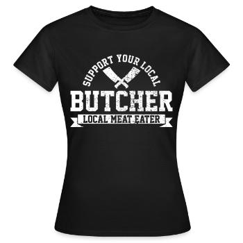 Boucherie locale - T-shirt Femme - noir - Devant - AI Model Female 172 dark (172cm)