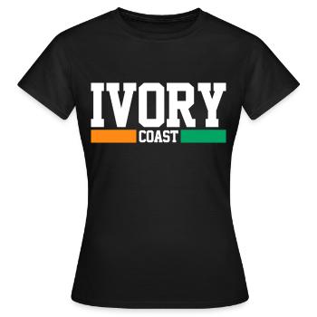côte-d'Ivoire - T-shirt Femme - noir - Devant - AI Model Female 172 dark (172cm)