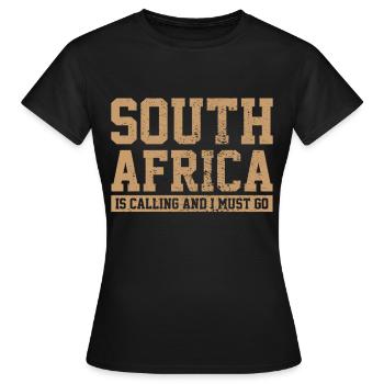 South Africa - Women's T-Shirt - black - Front - AI Model Female 172 dark (172cm)