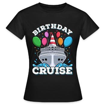 Croisière croisière anniversaire - T-shirt Femme - noir - Devant - AI Model Female 172 dark (172cm)