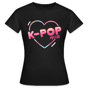 K-Pop pop coréenne - T-shirt Femme - noir - Devant - AI Model Female 172 dark (172cm)