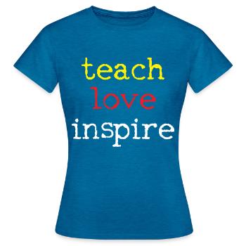 Teacher - Women's T-Shirt - antique blue sapphire heather - Front - AI Model Female 172 dark (172cm)