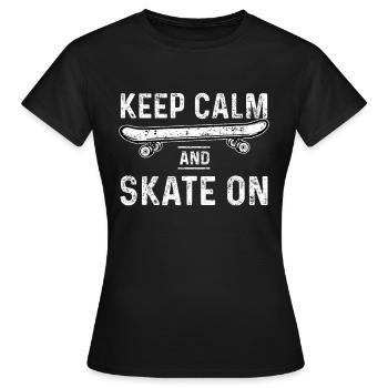 Skateboarden Skateboard - Frauen T-Shirt - Schwarz - Vorne - AI Model Female 172 dark (172cm)