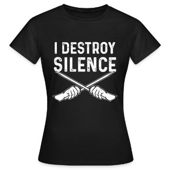 Schlagzeuger Drumstick - Frauen T-Shirt - Schwarz - Vorne - AI Model Female 172 dark (172cm)