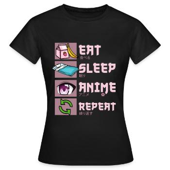 Anime - Women's T-Shirt - black - Front - AI Model Female 172 dark (172cm)