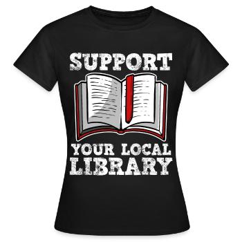 bibliothèque - T-shirt Femme - noir - Devant - AI Model Female 172 dark (172cm)