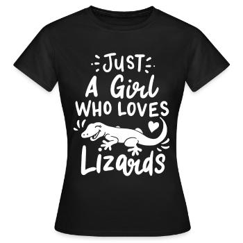 Terrarium de reptiles Gecko - T-shirt Femme - noir - Devant - AI Model Female 172 dark (172cm)